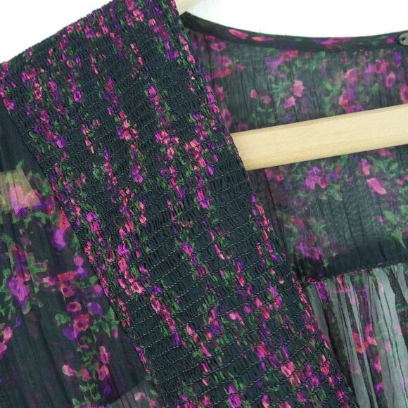 Free People XS Daisy Fields Maxi Top Whimsigoth Festival Fairy Sheer Boho Hippy - Picture 4 of 10